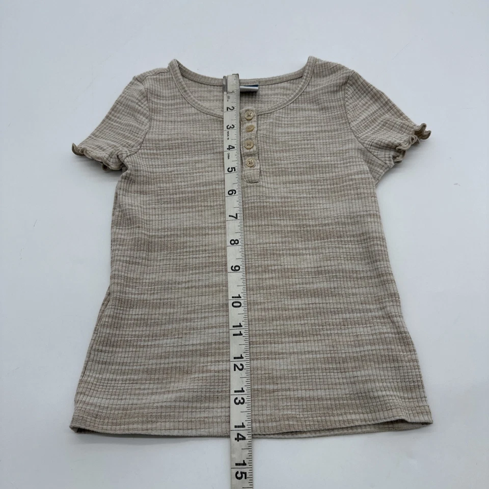 Old Navy T-Shirt Youth Girl 4T Beige Striped..#30723 - Image 4 of 4