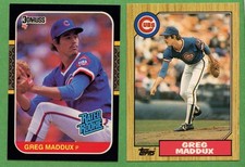 Greg Maddux Rookie Card LOT MINT (2) 1987 Topps Traded + Donruss HOF Cubs