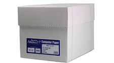 Alliance Continuous Computer Paper, 14-7/8" x 11", 1/2" Green Bar, 3000 sheets
