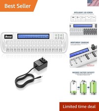 16 2 Bay AA AAA 9V Battery Charger for NiMH Rechargeable Batteries Independen...