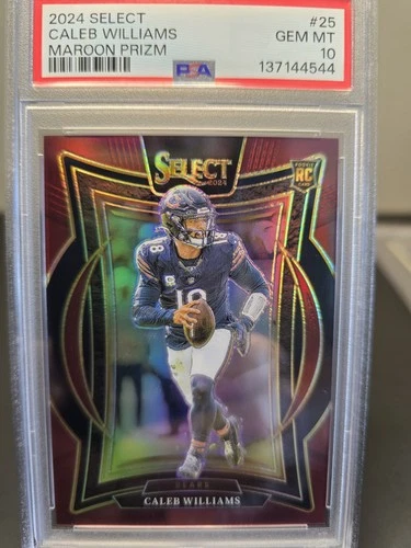2024 Panini Select - Concourse Caleb Williams #25 Maroon Prizm /149 (RC)