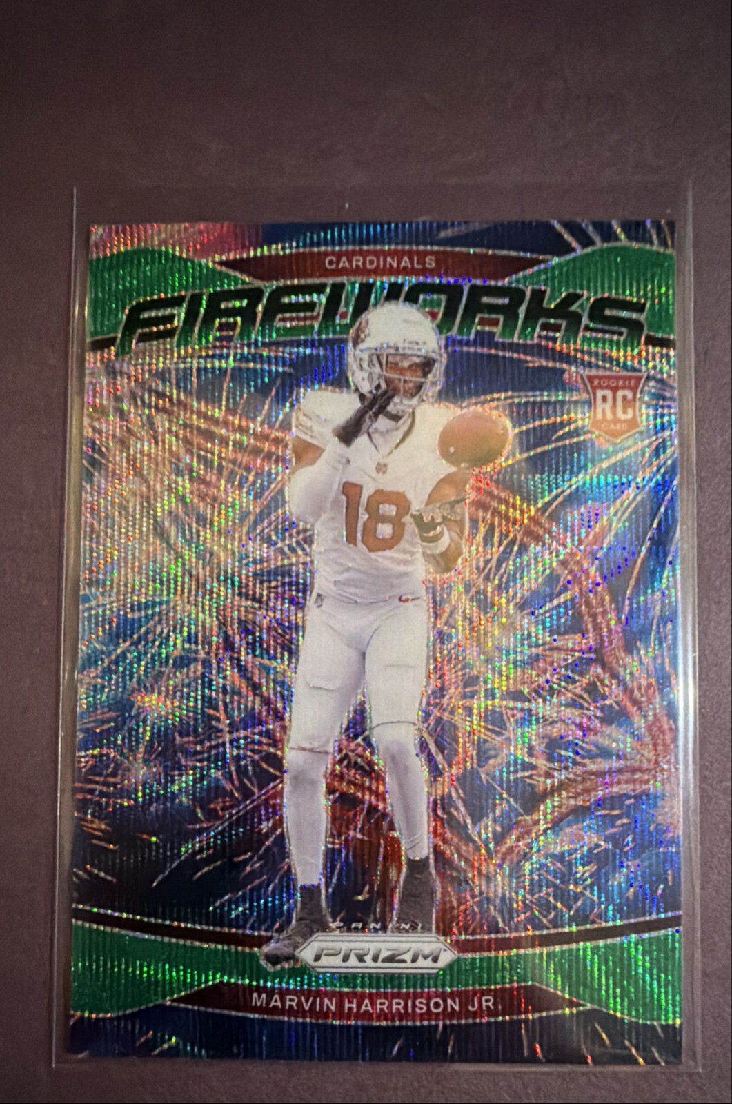 2024 Panini Prizm - Fireworks Marvin Harrison Jr. #20 Green Wave Prizm (RC)