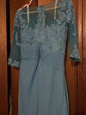 Beautiful Ocean Blue Mother Of The Bride/Groom Dress. Size 8 Great Condition