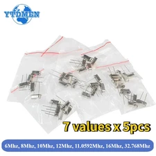 35pcs HC-49S Crystal Oscillator Kit 7 Frequencies 6MHz-32.768MHz Quartz
