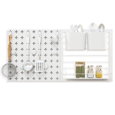Pegboard Combination Kit Wall Organizer Kit w/ 2 Pegboard Panels for Office