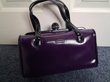 Lulu Guinness Aubergine Patent Mary Bag