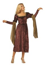 Women's Brown Renaissance Queen Dress Costume