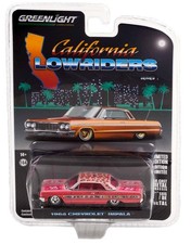GREENLIGHT 1:64 1964 CHEVROLET IMPALA CALIFORNIA  LOWRIDERS PINK ROSES GL63010-A