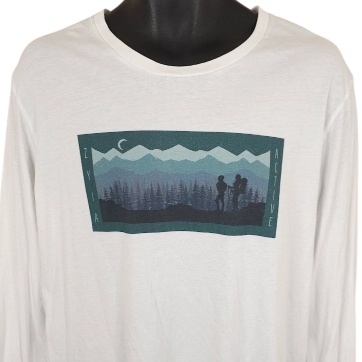 Zyia Active T Shirt Mens Size XL White Backpacking Hiking Outdoors Wilderness