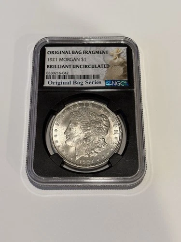 1921 $1 Morgan Silver Dollar NGC Brilliant Uncirculated Original Bag Fragments