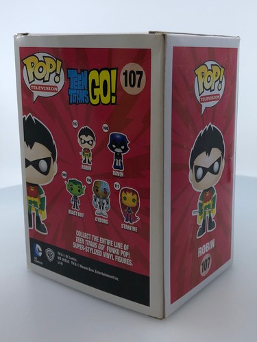 Funko POP! Televisore DC Teen Titans Vai! Figurina Robin #107 in vinile NON COME NUOVA - Foto 8 di 14