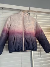Abercrombie  Fitch Kids Puffer Jacket Reversible Hooded Cozy Multicolor