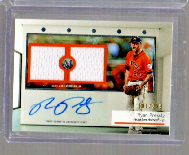 2024 Topps Museum Collection Signature Swatches Dual Ryan Pressly  /299