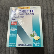 Nicorette Gum 4mg White Ice Mint 160 Pieces Exp 2027