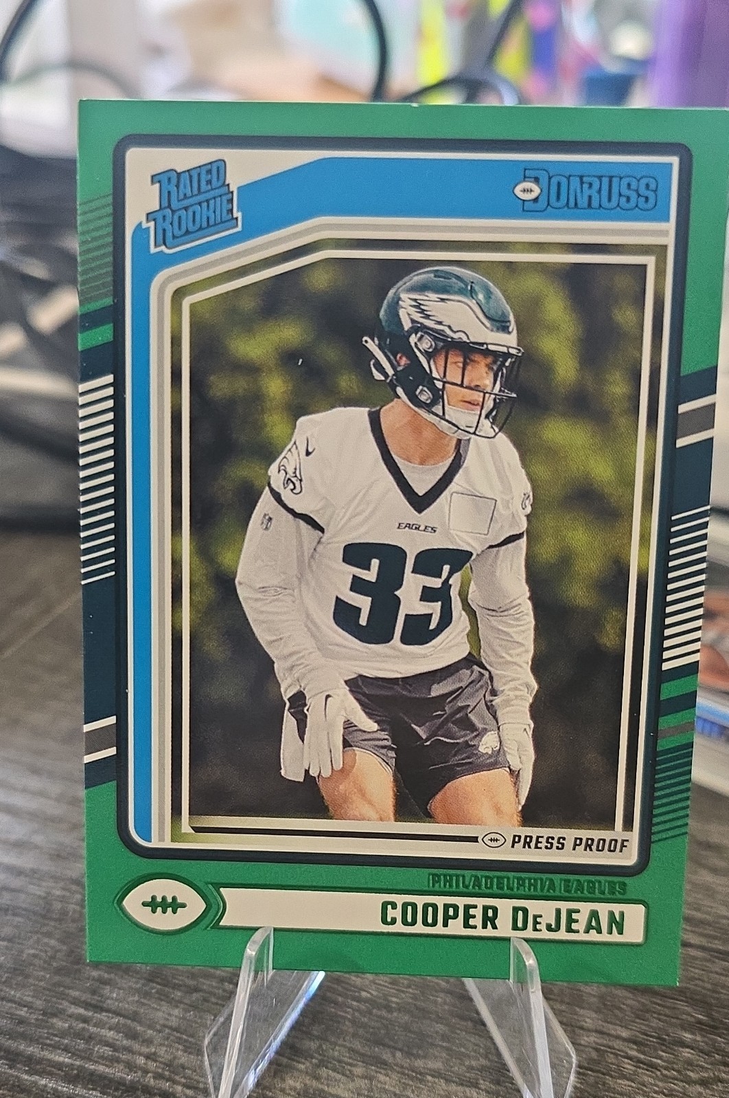 2024 Panini Donruss - Rated Rookie Cooper DeJean #305 Press Proof Green (RC)
