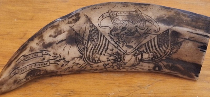 Vintage Replica Scrimshaw Whale’s Tooth, Beautiful Decorative Piece