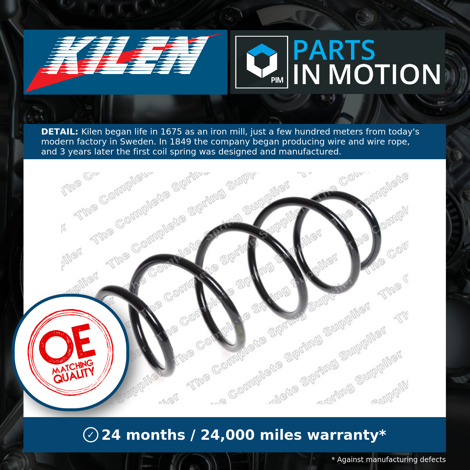 Coil Spring fits MERCEDES E200 C207 1.8 Front 10 to 16 Suspension Kilen Quality - Image 6