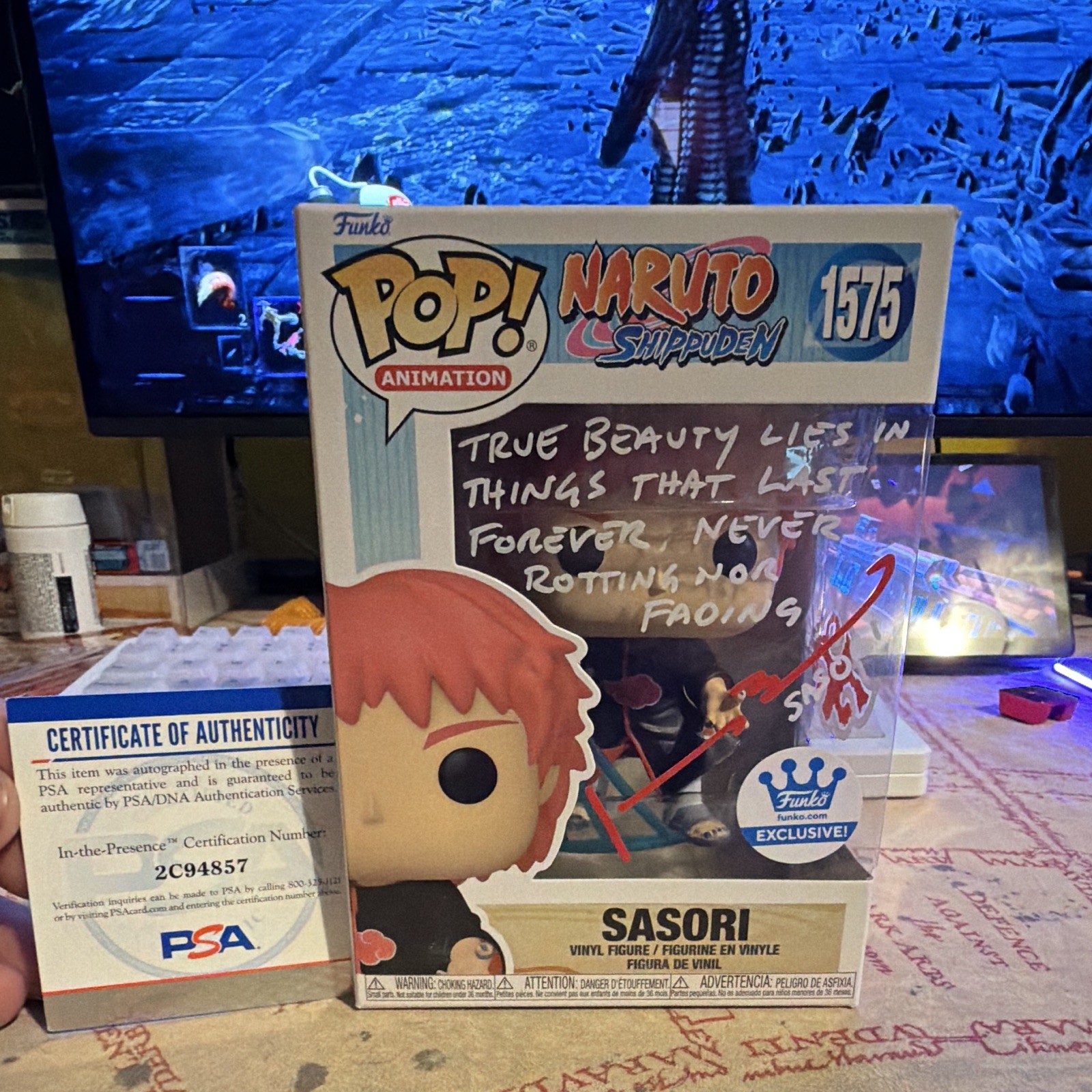 Funko Pop! Animación Sasori Naruto Shippuden #1575 Funko Exclusivo Auto PSA