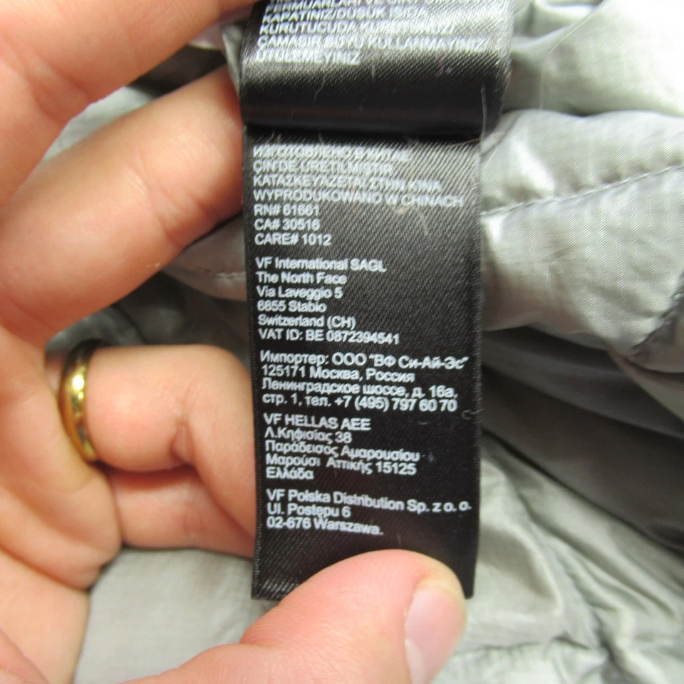 Женский пуховик North Face средний серый серия Summit с капюшоном на молнии утепленный - Изображение 3 из 4