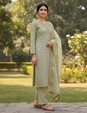 Designer Green Kurta Plazzo Set Women's Wedding Wear Outfit TraditionalWear Suit