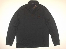 POLO RALPH LAUREN Men's Cotton Quarter Zip Estate Rib Pullover CHARCOAL GRAY nwt