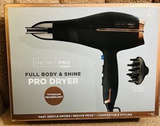 Conair InfinitiPRO Volume  Shine Pro Hair Dryer Silver Rose Gold Diffuser Ionic