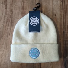 Life is Good White Cozy Cuff Beanie Cap OS NWT New