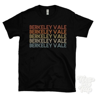 BERKELEY VALE WIEDERHOLTES RETRO-STIL T-SHIRT Herren & Damen UK Ortsname Geschenk
