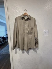 Vintage GANT Sack Shirt Men’s XL Beige 100% Cotton Made in Korea Authentic Ivy