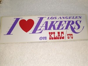 Los Angles Lakers -Vintage bumper sticker KLAC/570