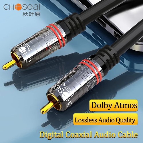 CHOSEAL Koaxialkabel Digital Audio Cinch Stecker/Stecker HiFi 5.1 SPDIF - 1m - Schwarz