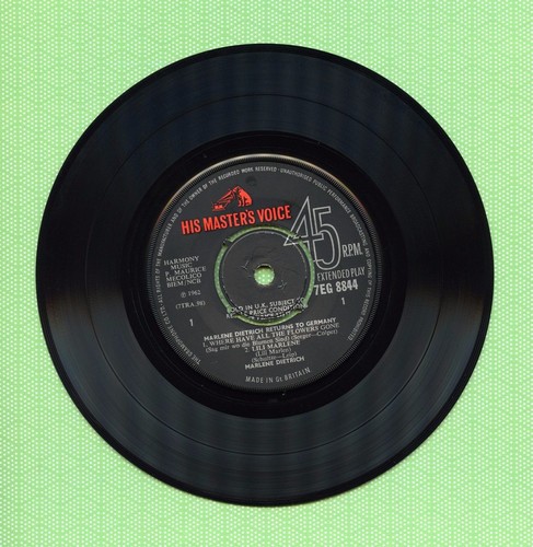 MARLENE DIETRICH / Lili Marlene MASTER'S VOICE 7EG 8844 Press England 1962 EP EX - Picture 4 of 5