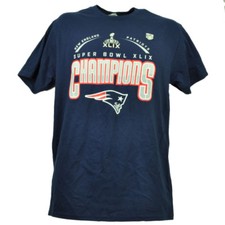 New England Patriots Super Bowl XLIX Champions Navy Blue Mens Tshirt Tee Footbal