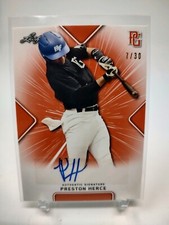 2021 Leaf Perfect Game National Showcase Preston Herce Orange Auto #ed 7/30 BUF