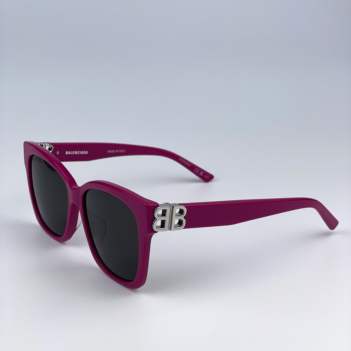 SALE! NEW Balenciaga BB0102SA 013 Fuchsia Pink Grey Square Women Sunglasses Balenciaga® BB0102SA Square Sunglasses - EuroOptica main image 2
