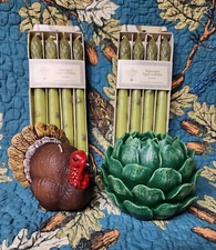4 pc! 🦃 John Derian x Target Artichoke, Turkey, & 2 Asparagus Wax Candle Sets