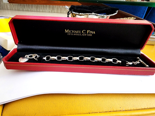 BRACCIALE MICHAEL C FINA FIVE AVE NEW YORK ARGENTO STERLING NUOVO CON SCATOLA - Foto 4 di 5