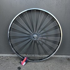 26 FAN STEEL FREE WHEEL 144 SPOKE 14G CHROME 3/8 AXLE SINGLE WALL CHROME