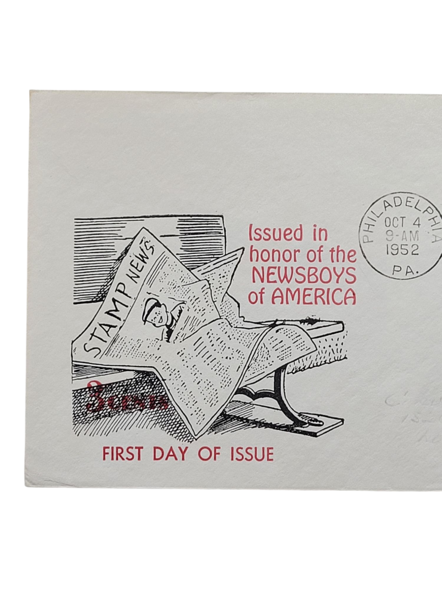FDC First Day Of Issue 3 Cent US Postage Newsboys Of America 1952