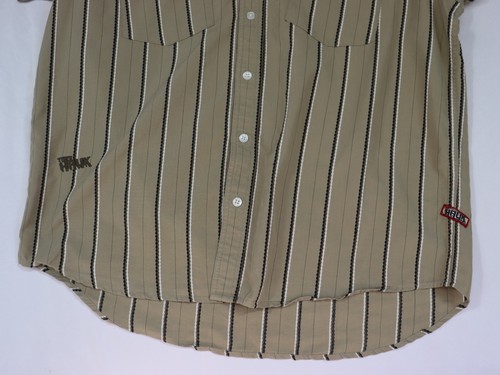 Tony Hawk Medium Short Sleeve Brown Button Up Collard Shirt - Picture 8 of 11