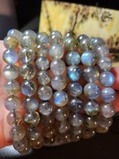Natural Labradorite Moonlight Gemstone Beaded Crystal Healing Reiki Bracelet