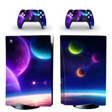 Custom Design decal sticker for PS5 disc Console with 2 Controllers