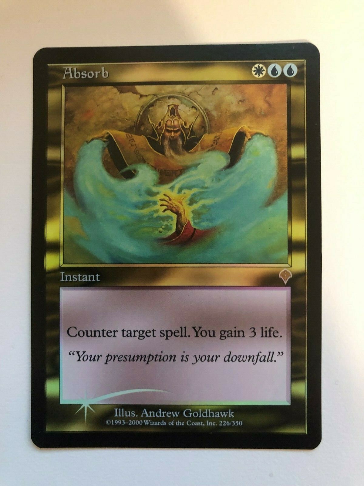 1x Absorb - Foil - (Lightly Played) Invasion - MTG - Magic the Gathering