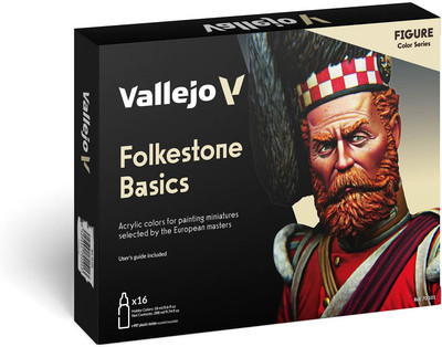 Vallejo 70101 - Vallejo Model Color Folkstone Basics Acrylfarben Set - 16 x