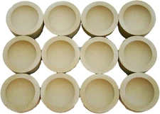 Lot of 12 - # 8AM Mabor Cupel 1-3/4" Gold-Assay-Smelting-Refining-Melting-Cupels