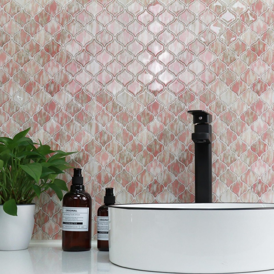 STICKGOO Arabesque Tile Peel and Stick Backsplash, 12”X12” Backsplash