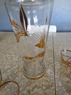VINTAGE Gold Floral and GLASS DECANTER and Seven Shot GLASSES SET — photo 5