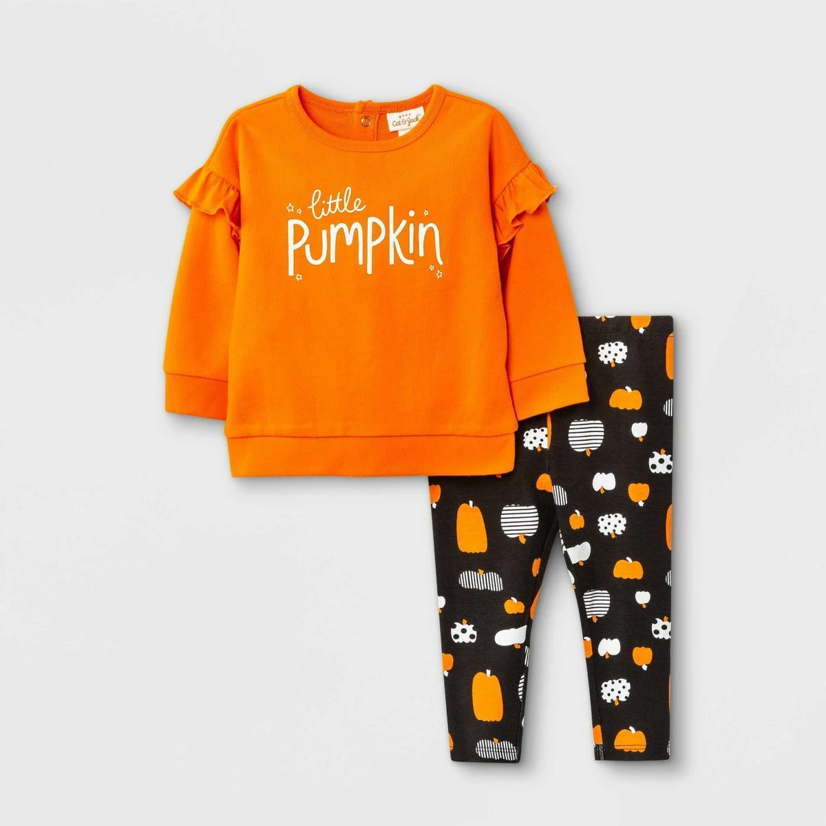 NB Cat & Jack Baby Girls' Little Pumpkin Sweatshirt & Legging Set Halloween