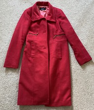 James Lakeland Red Winter Coat Uk Size 10 Made In Italy.