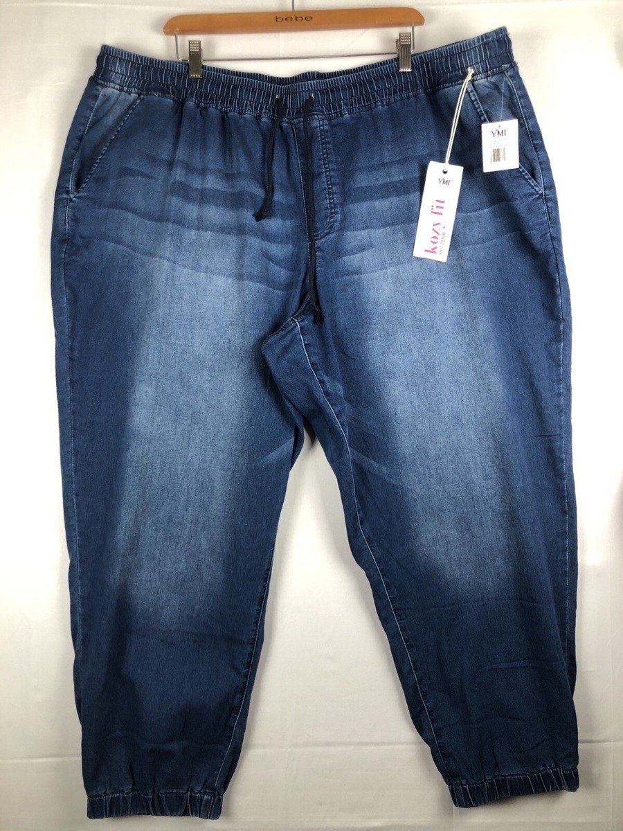 YMI Jeans USA Kozy Fit Jogger Pants Med-Wash Mid Rise Ankle